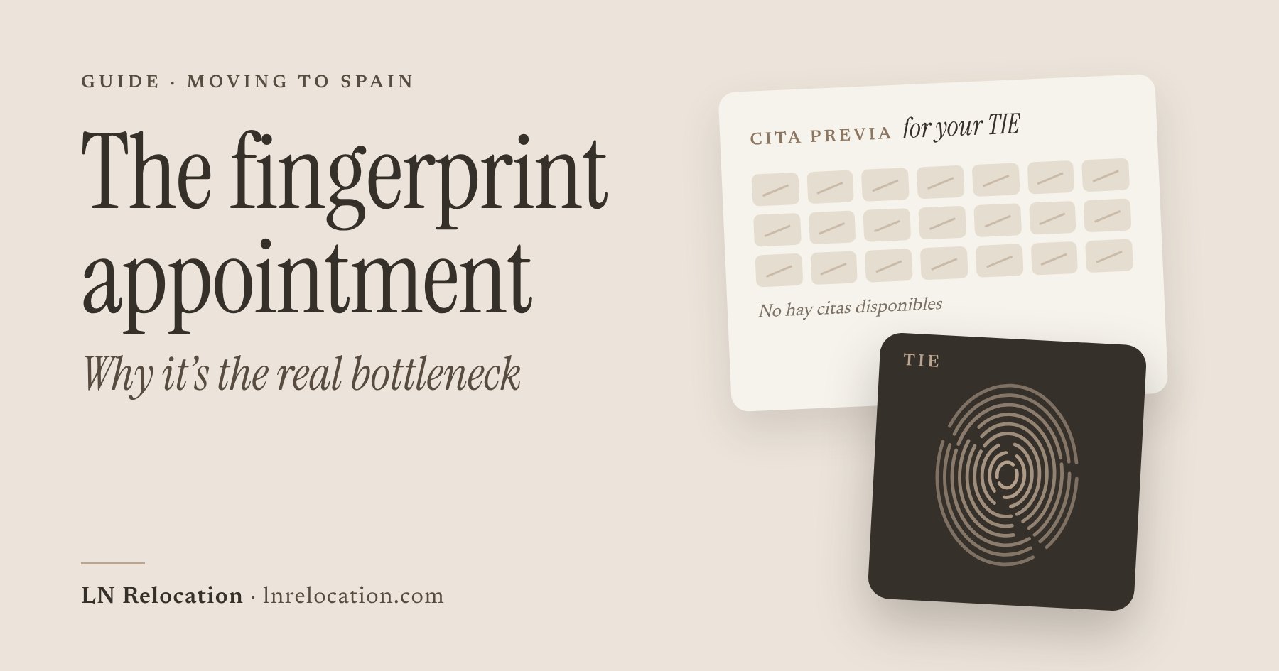 A calendar with no free slots next to a dark card with a fingerprint