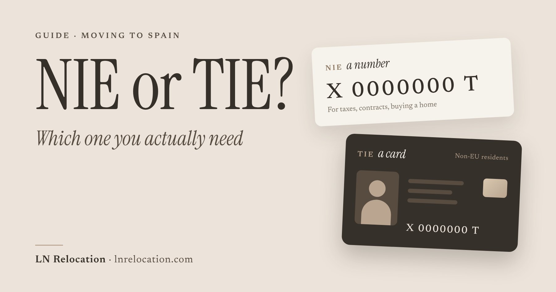 NIE or TIE? A paper slip with an NIE number next to a dark TIE residence card